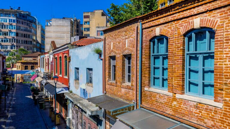 Ladadika historic district urban landscape Thessaloniki Central Macedonia Greece