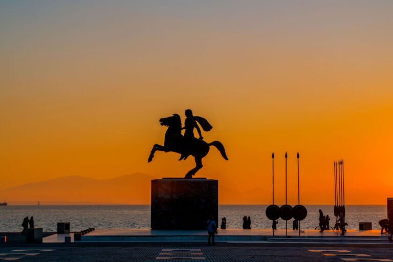 Alexander the Great statue waterfront landmark Thessaloniki Central Macedonia Greece