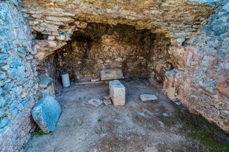 Philippi archaeological site Pauls prison Kavala Macedonia Greece