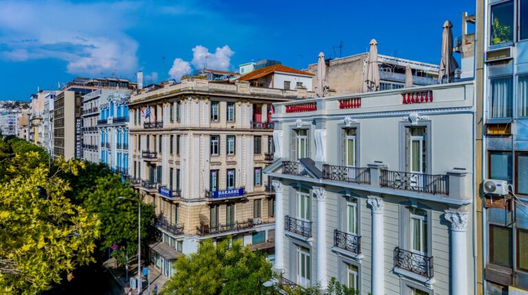 Eleftheriou Venizelou street urban cityscape Thessaloniki Central Macedonia Greece