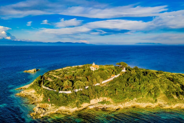 Panagia Vellianiton monastery Panagia islet Paxos Ionian Islands Greece