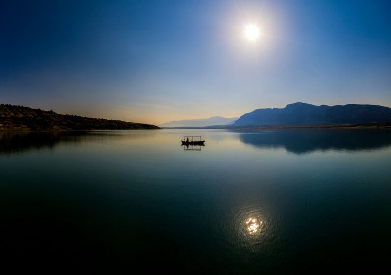 Polyfytos lake landscape nature Kozani Western Macedonia Greece