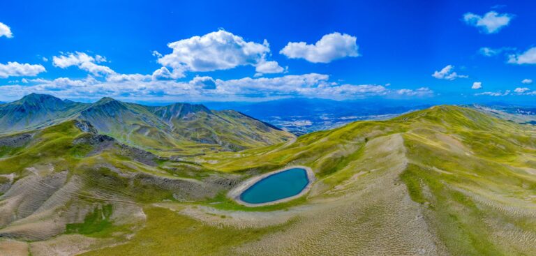 Gistova lake Grammos mountain alpine landscape Kastoria Western Macedonia Greece