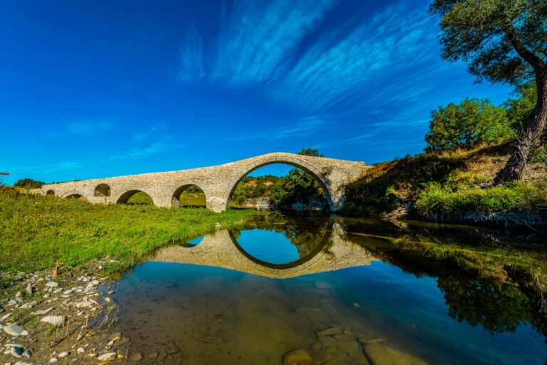 Pramoritsa bridge historic stone bridge Grevena Western Macedonia Greece