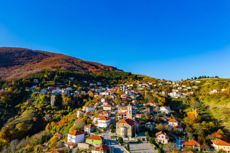 Kleisoura mountain village landscape Kastoria Western Macedonia Greece